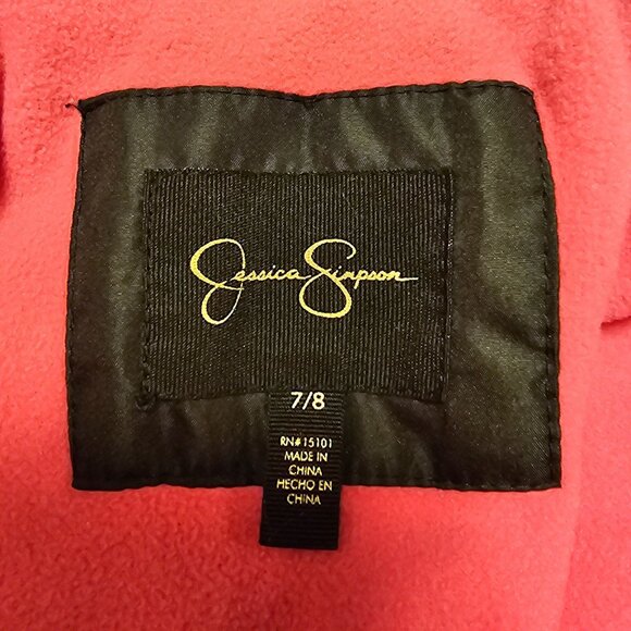 Girls Warm Puffer Jacket With Faux Fur Hood Star Print Size 7/8 - Picture 9 of 15